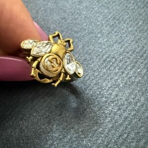 New upcycled Gucci Gold with rhinestone Bee ring size 7